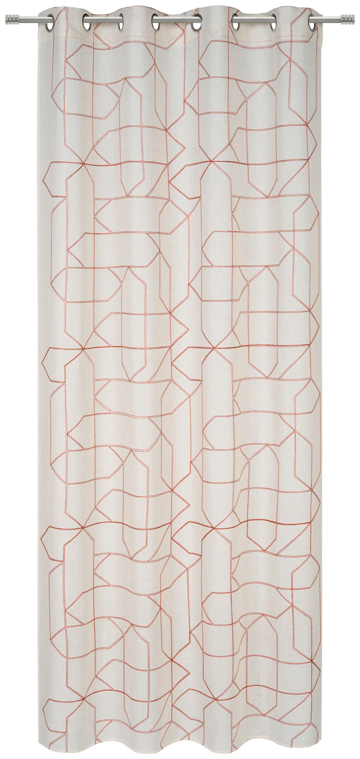 ÖSENVORHANG blickdicht  - Beige/Terracotta, Design, Textil (140/245cm) - Esposa