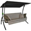 HOLLYWOODSCHAUKEL 210/160/145 cm  - Sandfarben/Dunkelgrau, Basics, Kunststoff/Textil (210/160/145cm) - Boxxx