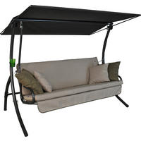 HOLLYWOODSCHAUKEL 210/160/145 cm  - Sandfarben/Dunkelgrau, Basics, Kunststoff/Textil (210/160/145cm) - Boxxx