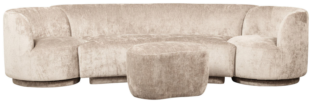HOCKER Popular Chenille Naturfarben  - Naturfarben, Design, Textil (73/43/51cm) - Livetastic