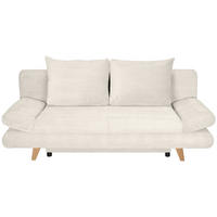 SCHLAFSOFA  mit Schlafen auf Sitzhöhe, haustierfreundlicher Bezug Cord Beige  - Beige/Buchefarben, KONVENTIONELL, Holz/Textil (200/75/85cm) - Carryhome