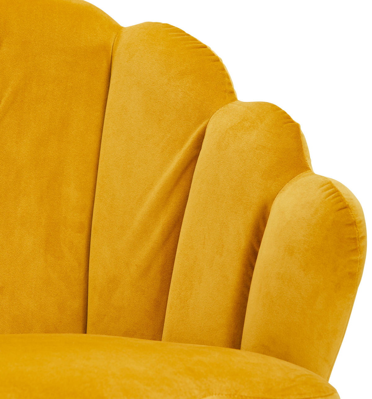 SESSEL Samt Gelb, Ecru    - Ecru/Gelb, Design, Holz/Textil (67/80/65cm) - MID.YOU