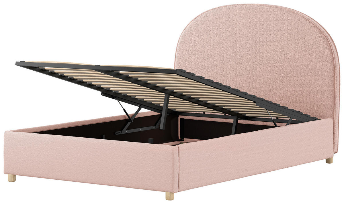 KINDER-/JUNIORBETT 140/200 cm  in Rosa  - Naturfarben/Rosa, ROMANTIK / LANDHAUS, Holz/Textil (140/200cm) - Vipack