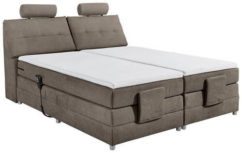 BOXSPRING-ÁGY 180/200 cm  barna  - ezüst/barna, Modern, műanyag/faalapú anyag (180/200cm) - MID.YOU