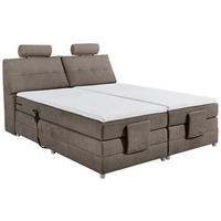 BOXSPRING-ÁGY 180/200 cm  barna  - ezüst/barna, Modern, műanyag/faalapú anyag (180/200cm) - MID.YOU