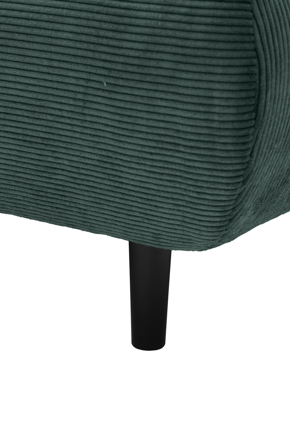ECKSOFA Ottomane links, Eckteil  Grün Feincord  - Schwarz/Grün, Design, Holz/Textil (215/288cm) - Pure Home Lifestyle