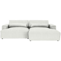 ECKSOFA Struktur Weiss  - Weiss/Schwarz, Design, Kunststoff/Textil (267/187cm) - Stylife