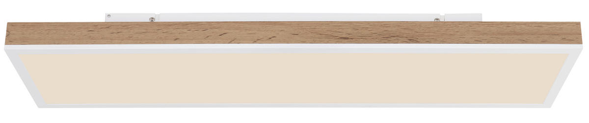 LED-DECKENLEUCHTE 24 W    80/20/7,8 cm  - Weiss/Dunkelbraun, Natur, Holzwerkstoff/Kunststoff (80/20/7,8cm) - Globo