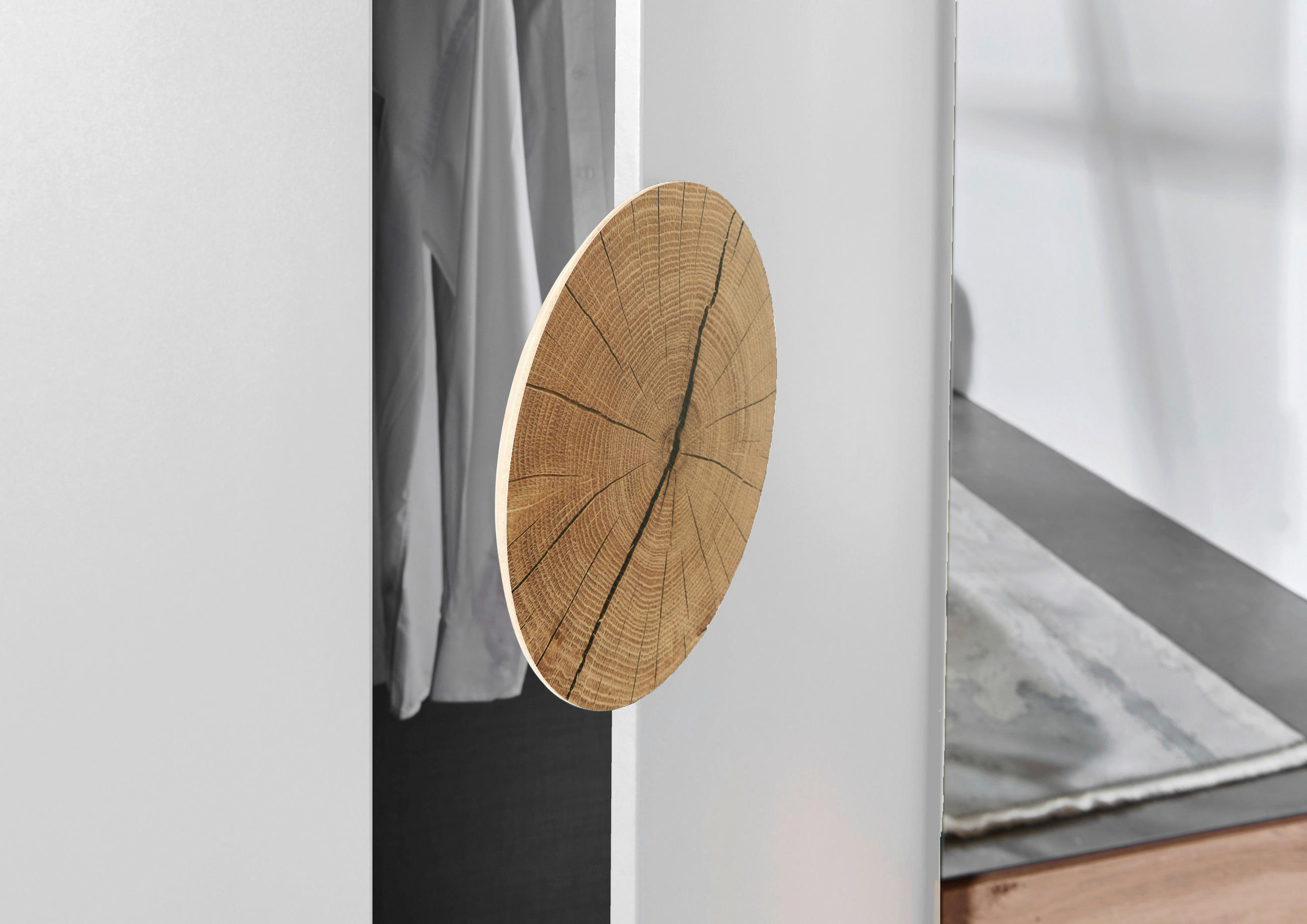 KLEIDERSCHRANK 270/210/58 cm 6-türig Weiß, Eichefarben  - Eichefarben/Weiß, Design, Glas/Holzwerkstoff (270/210/58cm) - MID.YOU