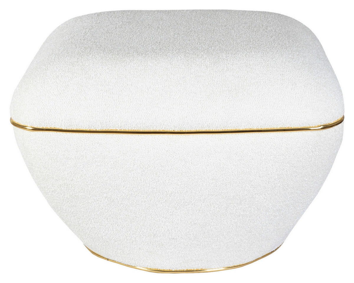TABURETKA, textil, 60/42,5 cm - zlatá/biela, Design, kov/textil (60/42,5cm) - MID.YOU