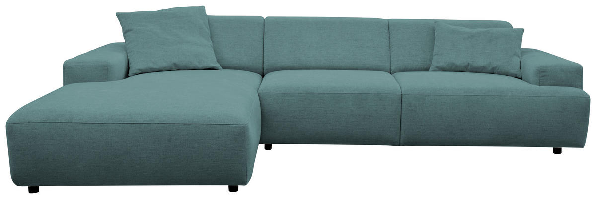 ECKSOFA Dunkelbraun Chenille Rücken echt  - Dunkelbraun/Schwarz, MODERN, Kunststoff/Textil (185/296cm) - Hom`in