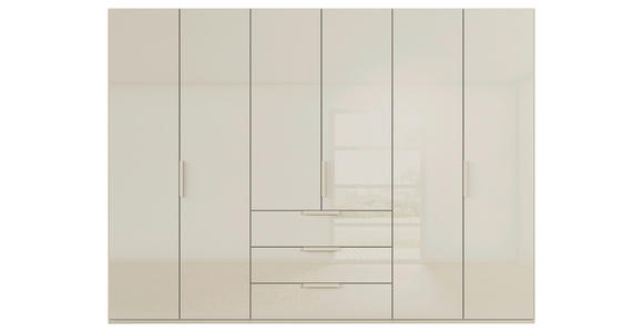 DREHTÜRENSCHRANK 301/223/61 cm,  in Champagner, 6-türig  - Champagner, Basics, Glas/Holzwerkstoff (301/223/61cm) - Novel