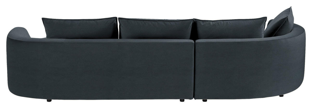 BIGSOFA Samt Grau, Grün  - Schwarz/Grau, Design, Kunststoff/Textil (154/82/322cm) - home24