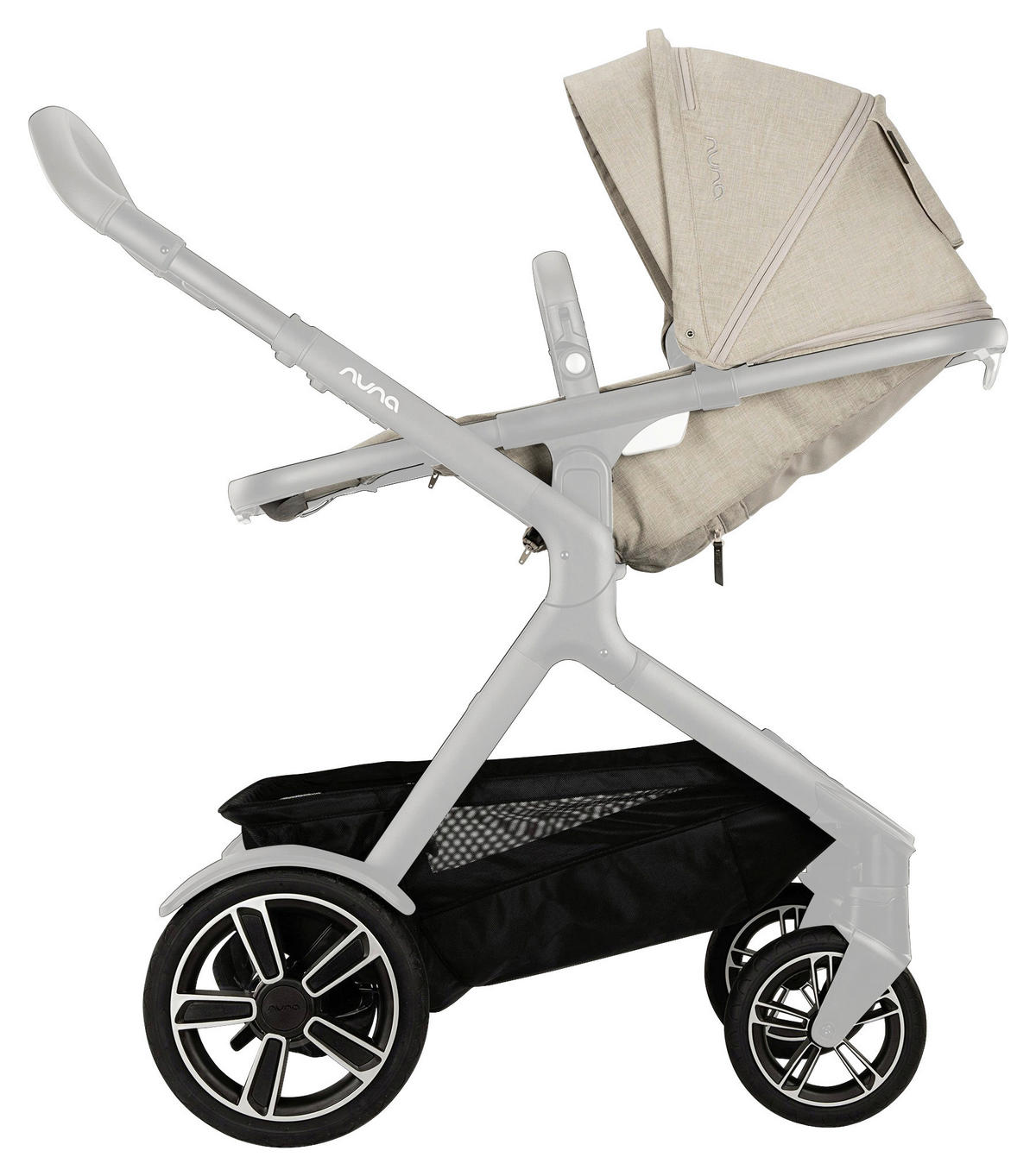 GESCHWISTERSITZ - Sandfarben/Schwarz, Basics, Textil/Metall (24/42/91cm) - Nuna
