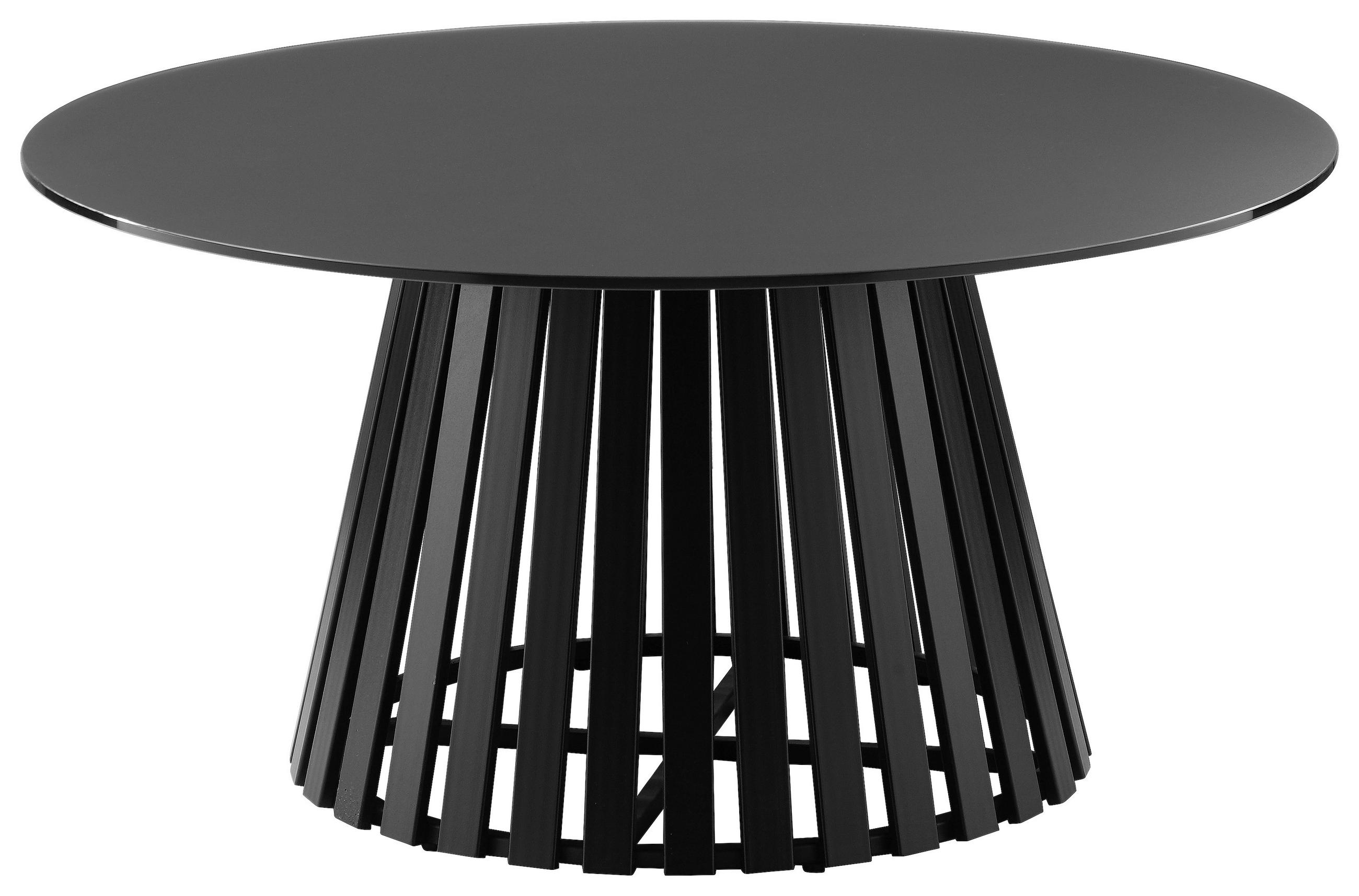 COUCHTISCH Klarglas 80/80/40 cm rund Schwarz  - Schwarz, Design, Glas/Metall (80/80/40cm) - Carryhome