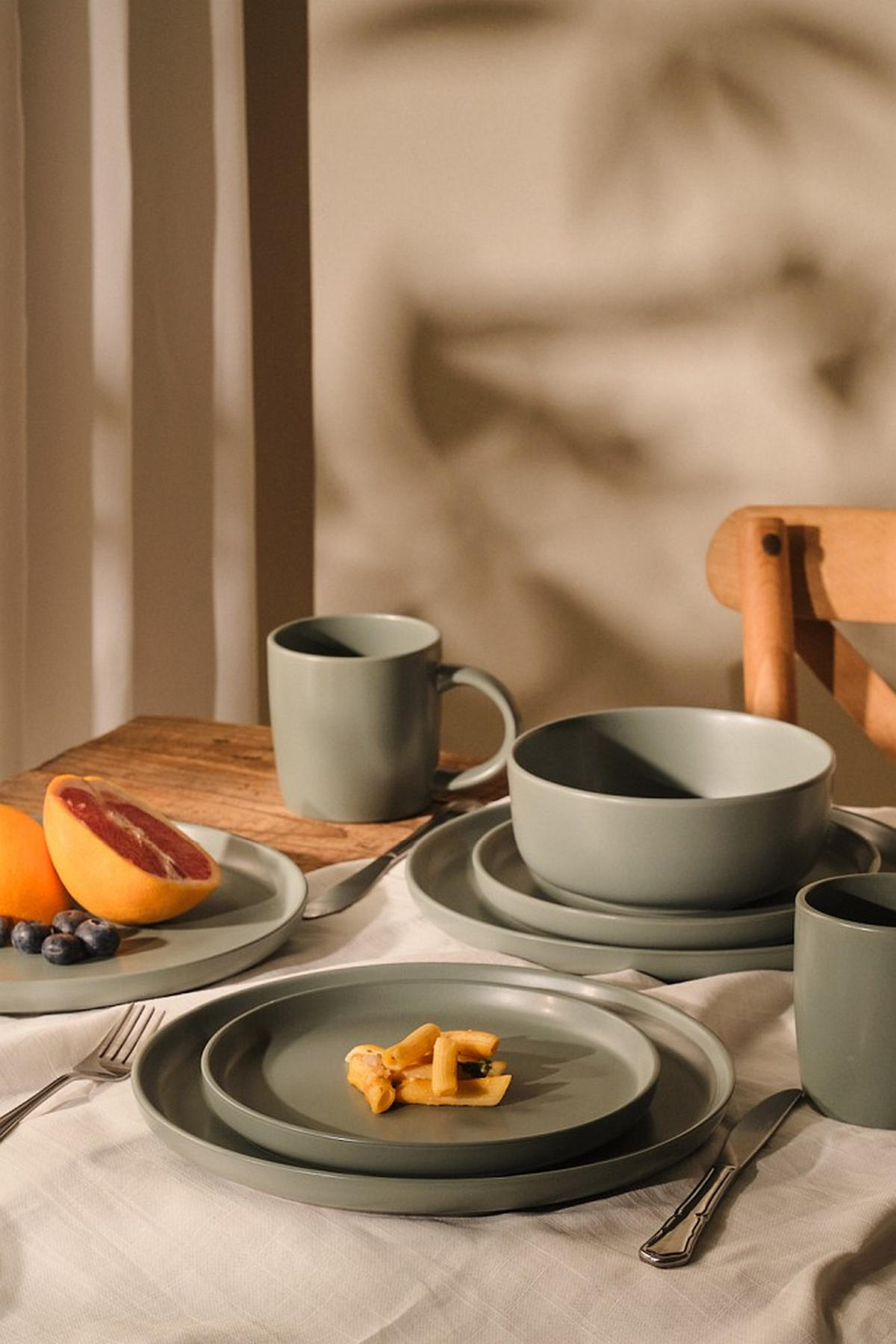 KOMBISERVICE Salerno 16-teilig  - Grün, Trend, Keramik - Novel