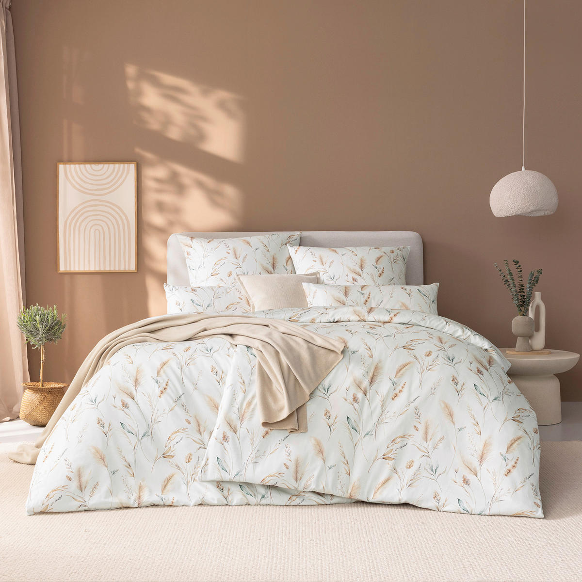 BETTWÄSCHE 3-teilig Atelier Makosatin 140/200 cm  - Naturfarben, Basics, Textil (140/200cm) - Estella