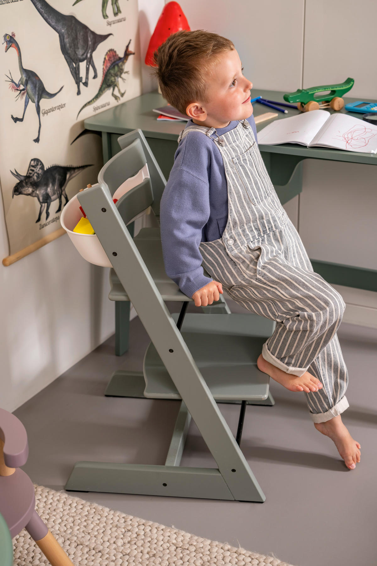 HOCHSTUHL-SET Tripp Trapp Bundles  - Salbeigrün, Basics, Holz (83/65/46cm) - Stokke