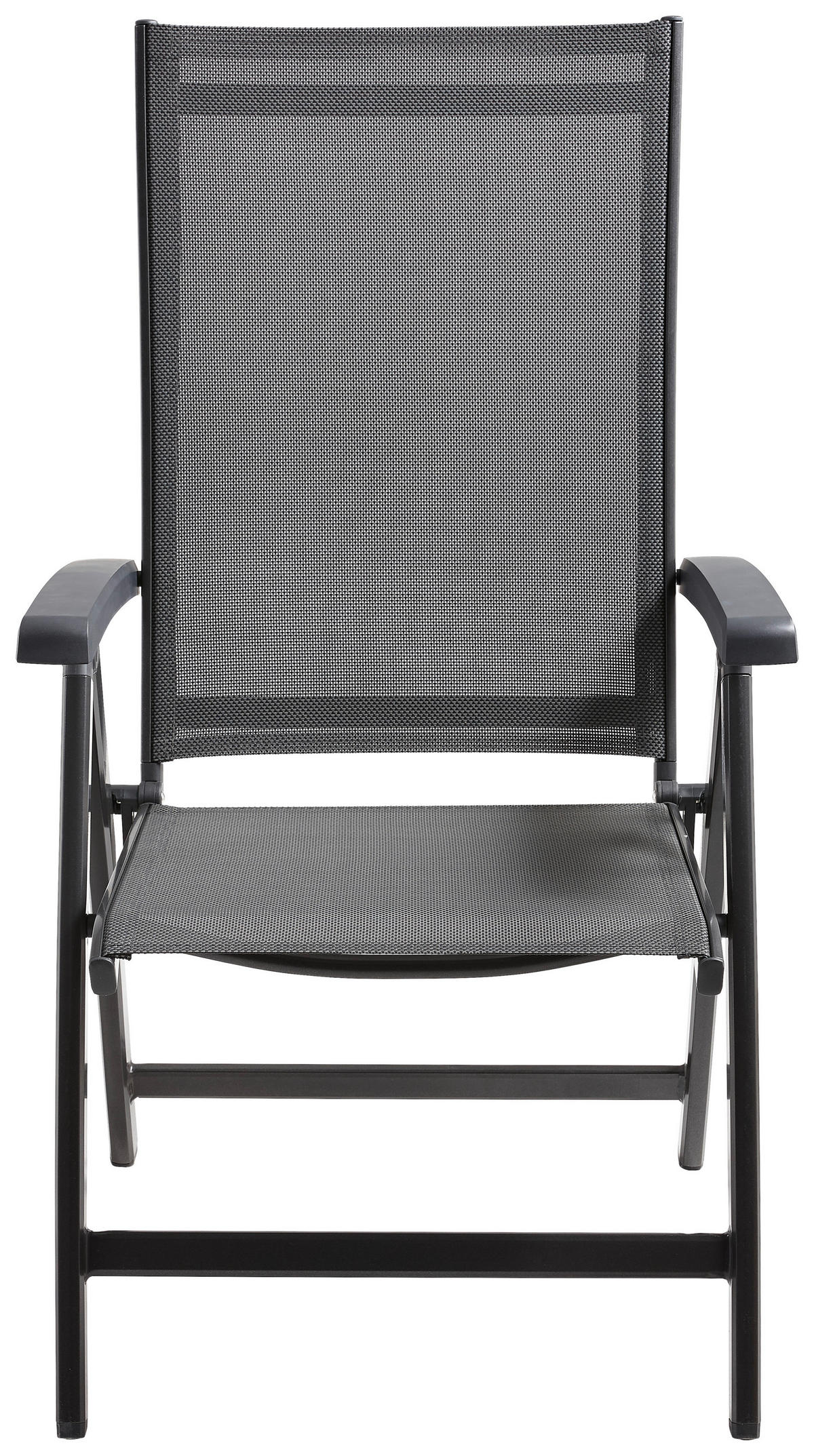 GARTENKLAPPSESSEL in Metall, Textil Anthrazit, Silberfarben  - Anthrazit/Silberfarben, Basics, Kunststoff/Textil (62/109/71cm) - Sieger