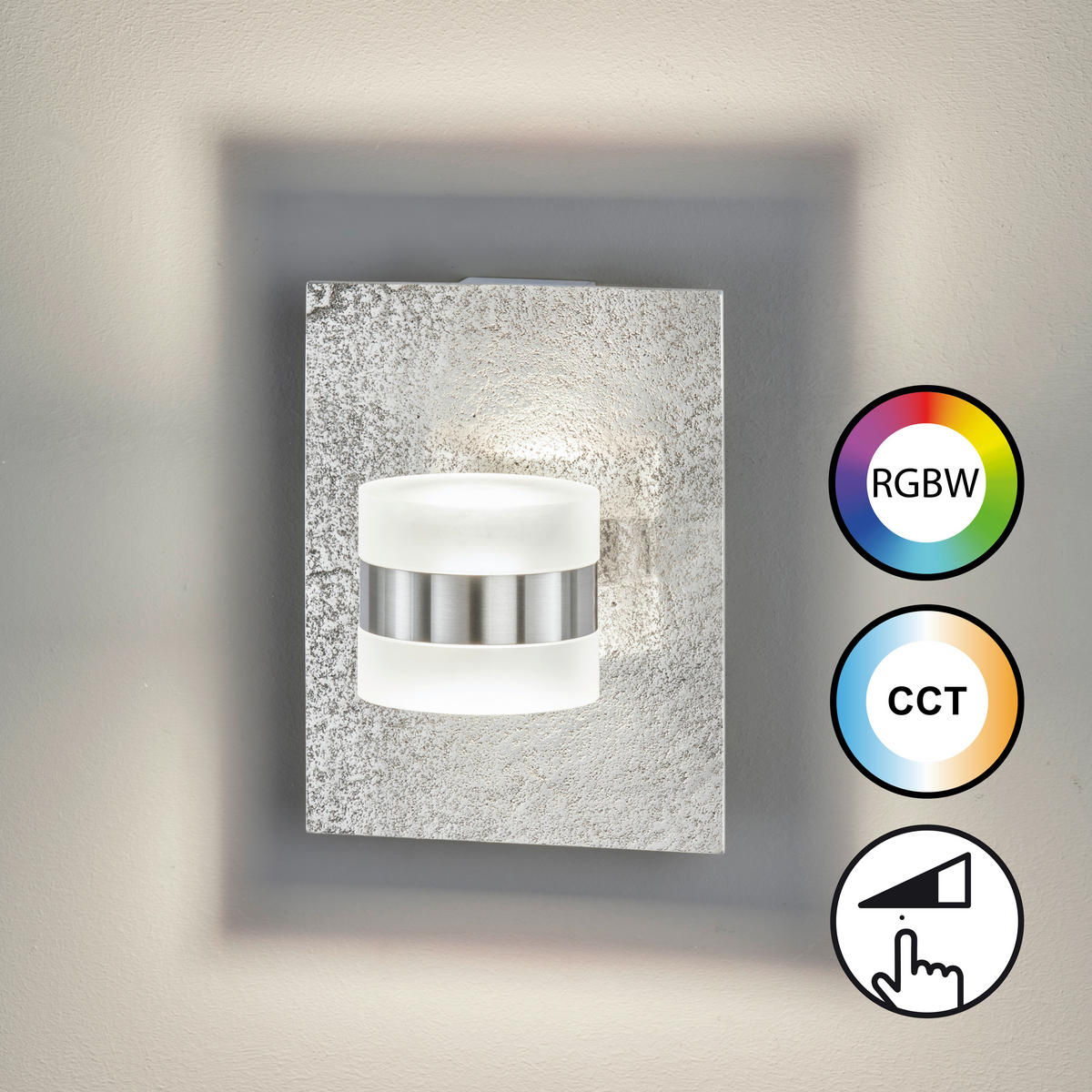 LED-WANDLEUCHTE - Nickelfarben, Design, Metall (21/16/16,5cm) - Fischer & Honsel