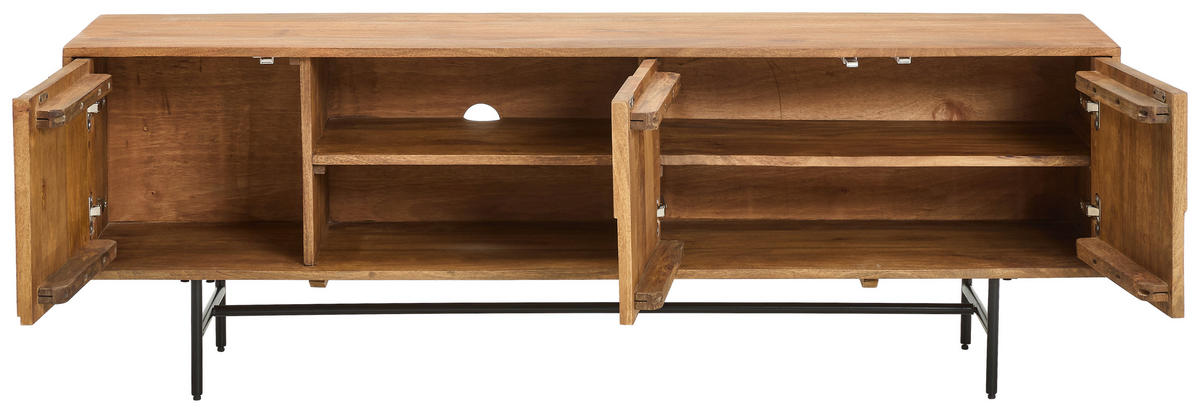 LOWBOARD  in 175/80/40 cm  - Grau/Honig, KONVENTIONELL, Holz/Metall (175/80/40cm) - Livetastic