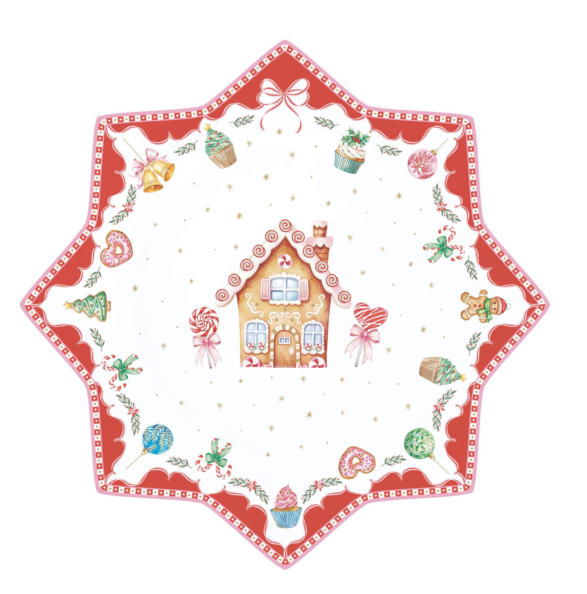 TÁNYÉR  - piros/fehér, Basics, kerámia (32cm)