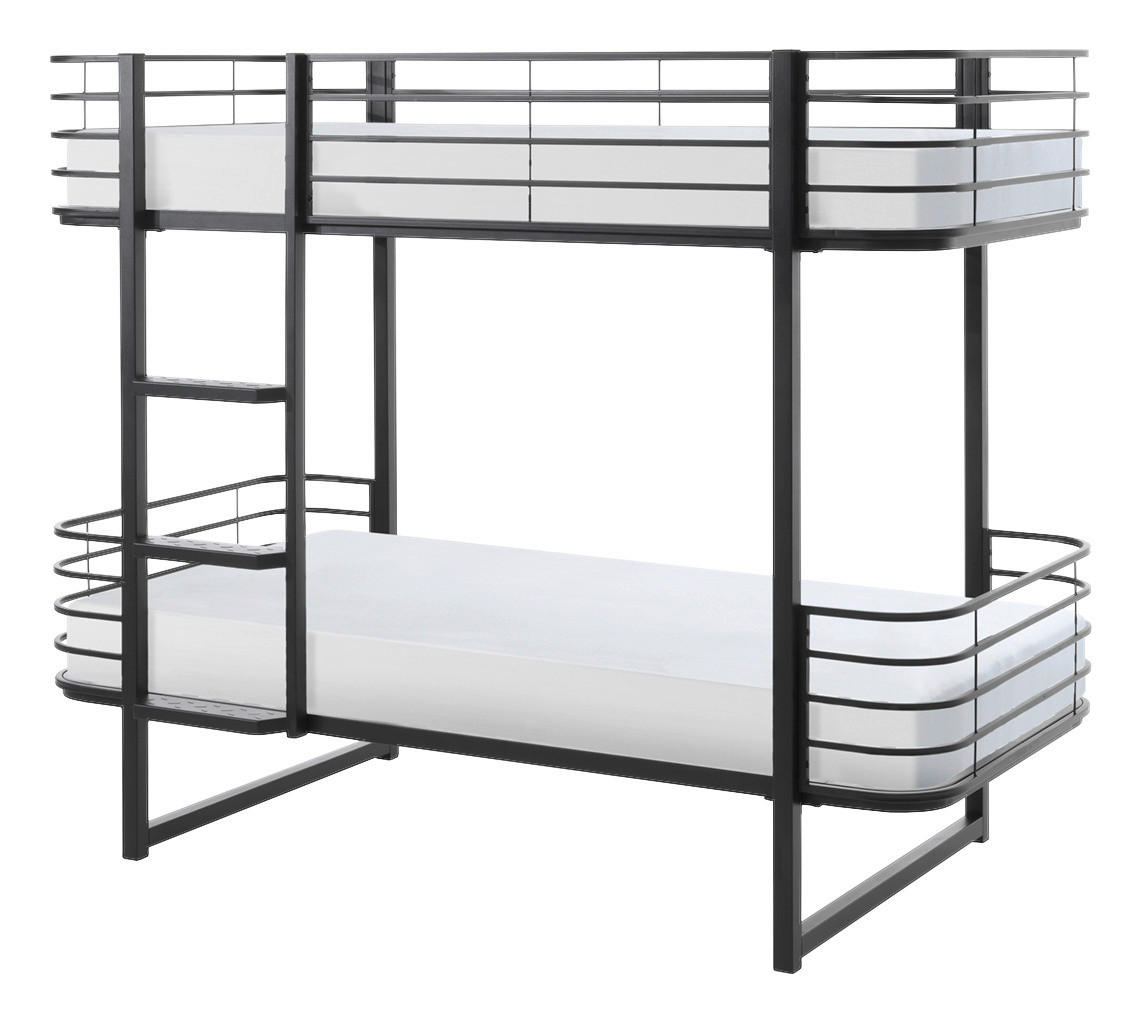 ETAGENBETT - Schwarz, KONVENTIONELL, Metall (90/200cm) - MID.YOU
