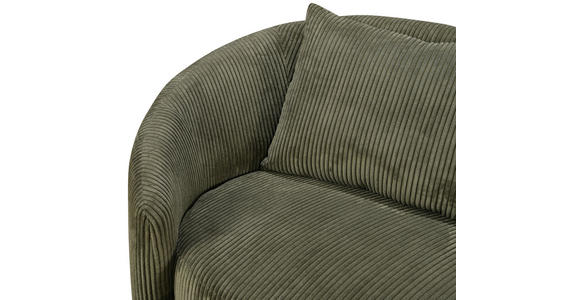 3-SITZER-SOFA in Struktur, Cord Olivgrün  - Schwarz/Olivgrün, Design, Kunststoff/Textil (217/72/95cm) - Carryhome
