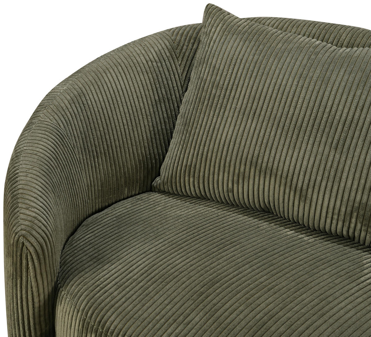 3-SITZER-SOFA Struktur, Cord Olivgrün  - Schwarz/Olivgrün, Design, Kunststoff/Textil (217/72/95cm) - Carryhome