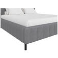 POLSTERBETT gepolstertes Kopfteil, Lattenrost, Bettkasten Hellgrau 180/200 cm  - Hellgrau/Schwarz, Design, Holz/Textil (180/200cm) - Carryhome