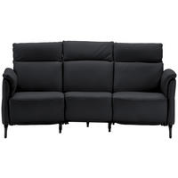 TRAPEZSOFA Echtleder Anthrazit  - Anthrazit/Schwarz, Konventionell, Leder/Metall (221/103/95cm) - Dieter Knoll