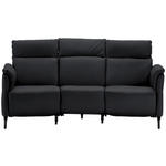 TRAPEZSOFA  in Echtleder Anthrazit  - Anthrazit/Schwarz, KONVENTIONELL, Leder/Metall (221/103/95cm) - Dieter Knoll
