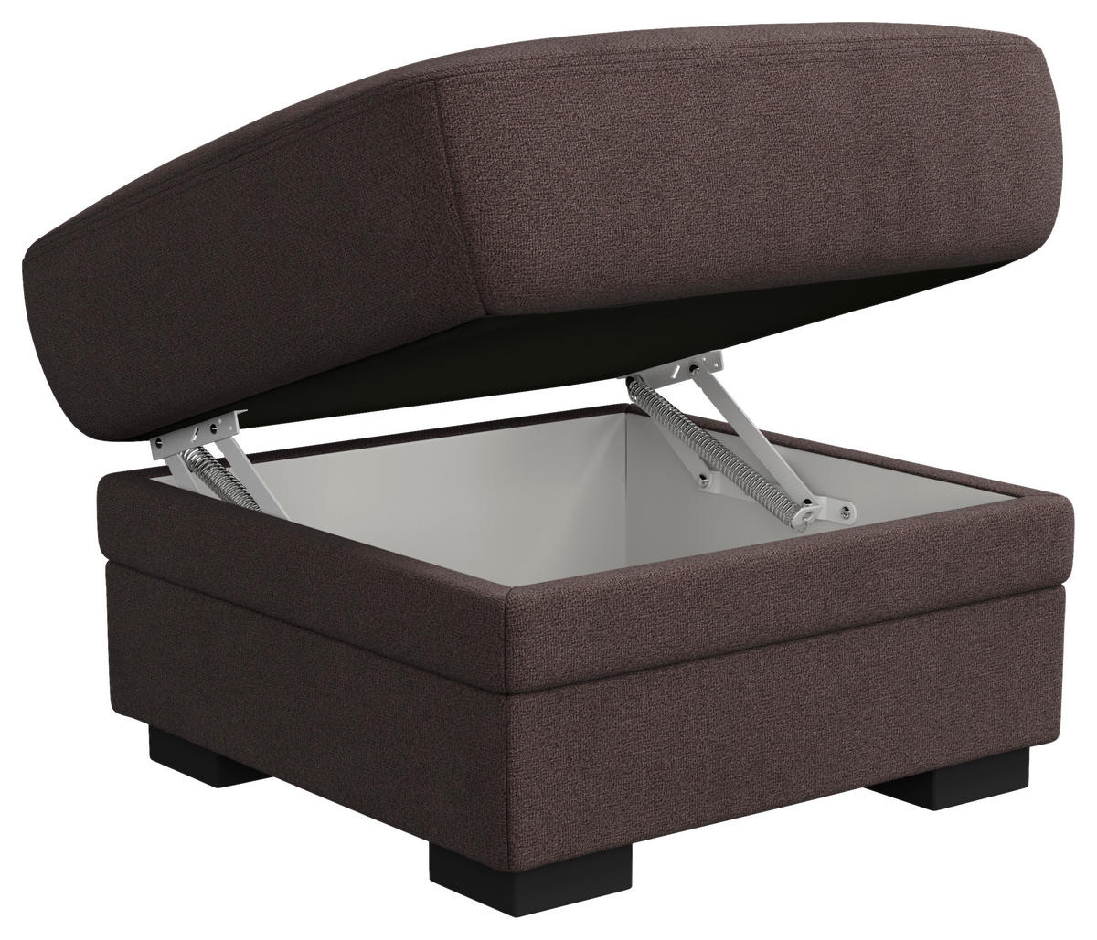 HOCKER Textil Braun  - Schwarz/Braun, Basics, Kunststoff/Textil (68/45/68cm) - MID.YOU