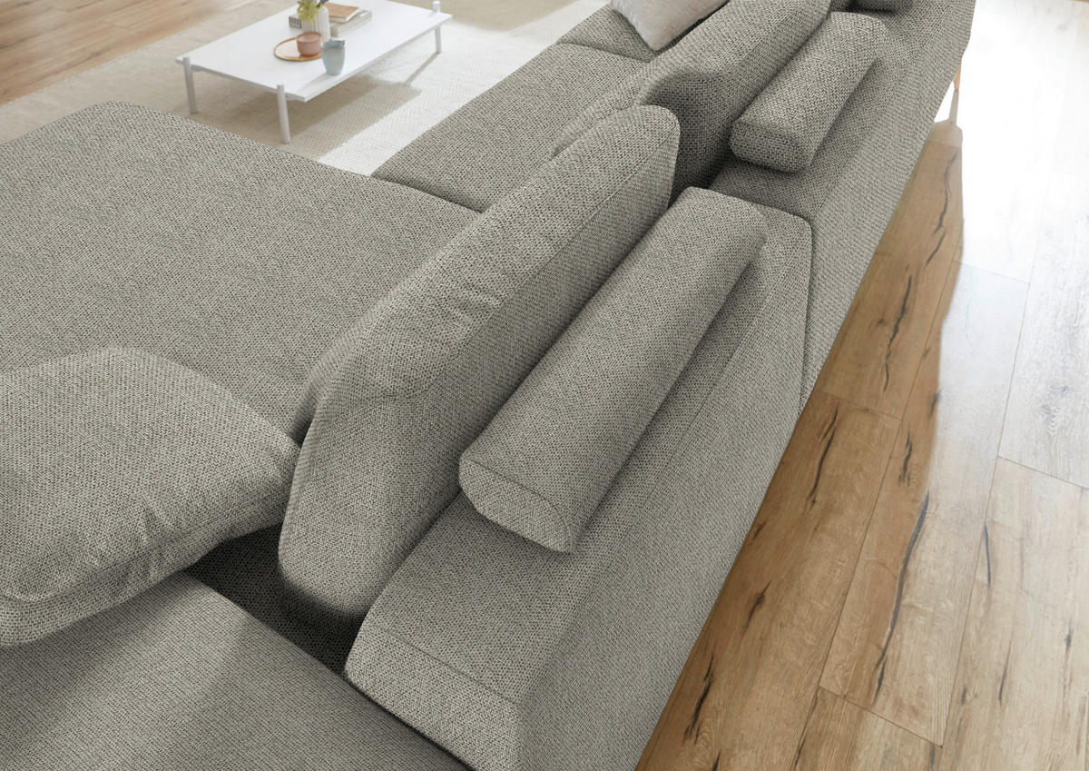 ECKSOFA in Flachgewebe Braun, Grün  - Wildeiche/Braun, Design, Holz/Textil (334/193cm) - Niels Andersson