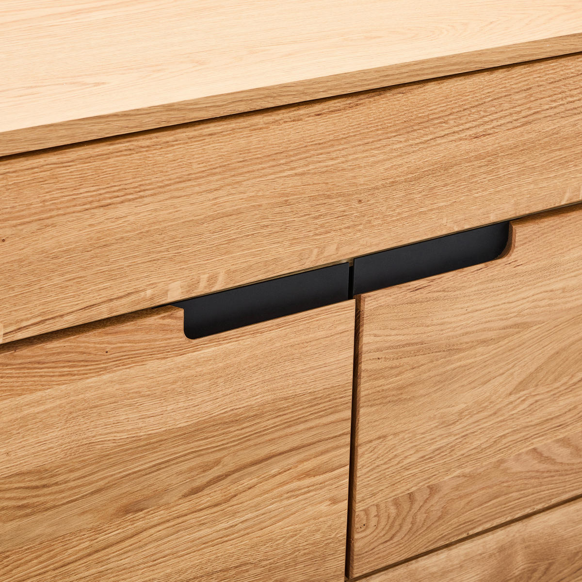 SCHUHSCHRANK Eiche teilmassiv Eichefarben  - Eichefarben/Schwarz, KONVENTIONELL, Holz/Holzwerkstoff (80/102/40cm) - Linea Natura