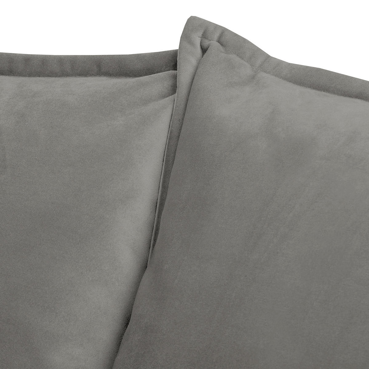 3-SITZER-SOFA JULI Samt Grau  - Schwarz/Grau, Design, Holz/Textil (203/86/100cm) - P & B