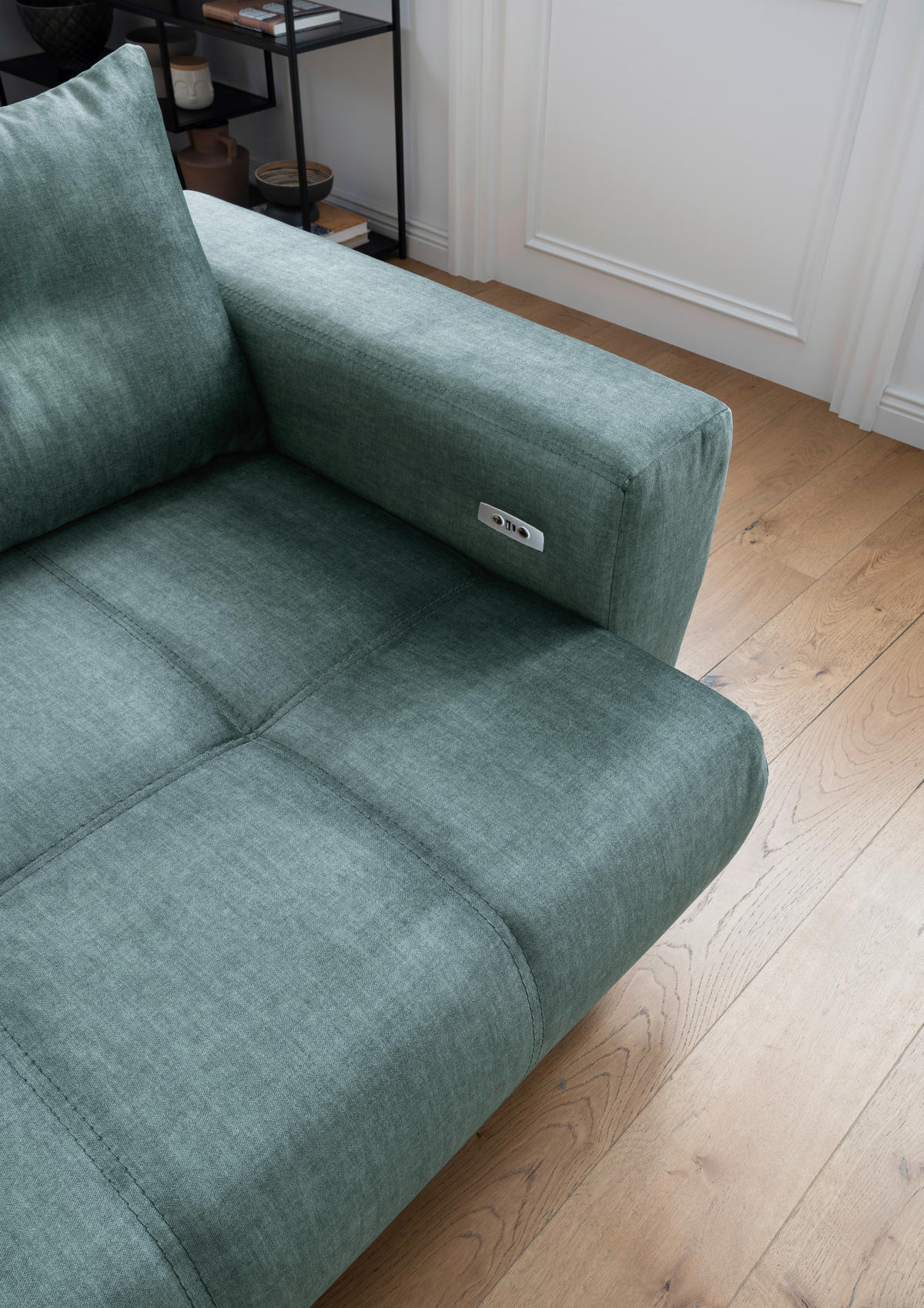 ECKSOFA in Velours Blau  177/246 cm  - Blau/Schwarz, MODERN, Textil/Metall (177/246cm) - MID.YOU