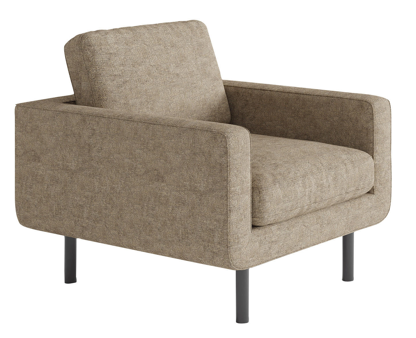 SESSEL Flachgewebe Dunkelbraun    - Dunkelbraun/Schwarz, Design, Textil/Metall (70/80/92cm) - Livetastic