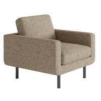 SESSEL in Flachgewebe Dunkelbraun  - Dunkelbraun/Schwarz, Design, Textil/Metall (70/80/92cm) - Livetastic