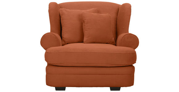 XXL-SESSEL Cord Rostfarben    - Rostfarben/Beige, Design, Holz/Textil (121/100/140cm) - Ambia Home