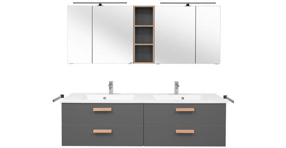 BADEZIMMER  in 185 cm  - Eichefarben/Eiche Artisan, KONVENTIONELL, Glas/Holz (185cm) - Dieter Knoll