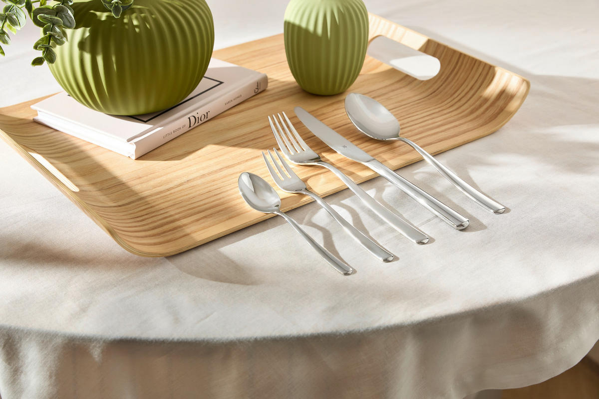 BESTECKSET Boston 60-teilig Edelstahl  für 12 Personen  - Edelstahlfarben, KONVENTIONELL, Metall (49/39/5,5cm) - WMF