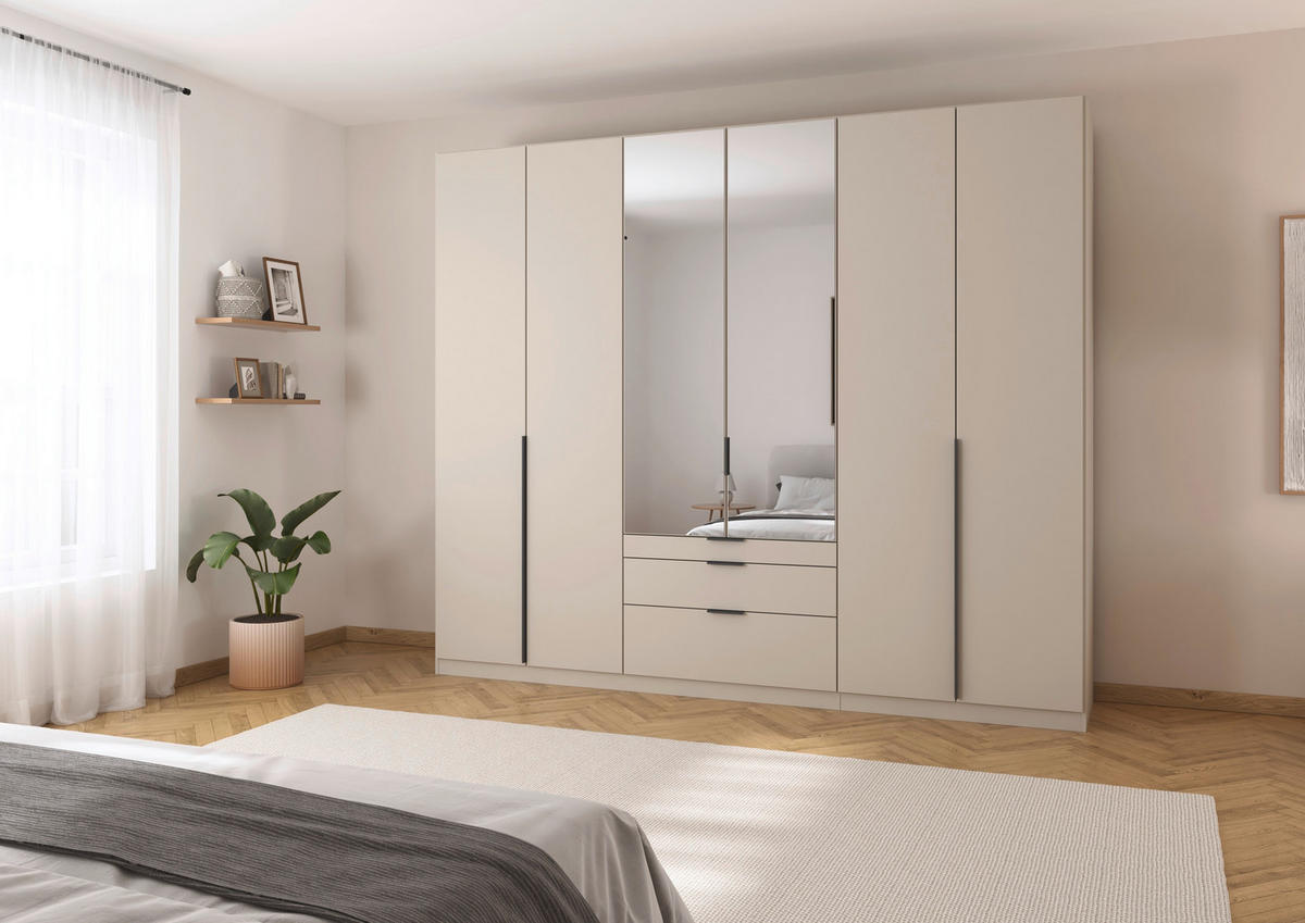 DREHTÜRENSCHRANK in Champagner  - Champagner/Grau, Modern, Holzwerkstoff/Metall (271/229/54cm) - Rauch Möbel