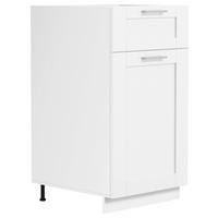 KÜCHENUNTERSCHRANK 40/82/46 cm  in Weiss  - Weiss/Silberfarben, Trend, Holzwerkstoff/Kunststoff (40/82/46cm) - MID.YOU
