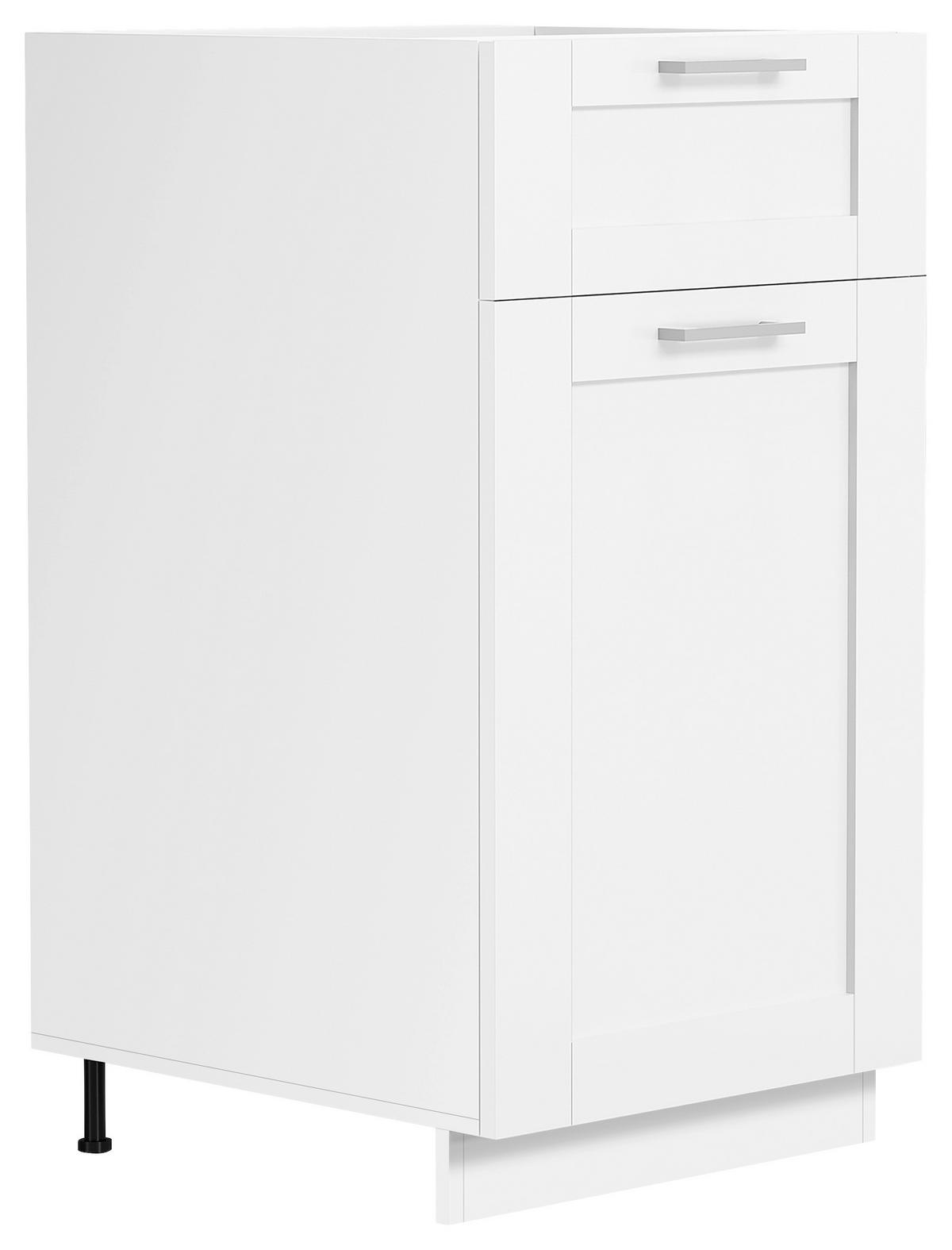 KÜCHENUNTERSCHRANK 40/82/46 cm  in Weiss  - Weiss/Silberfarben, Trend, Holzwerkstoff/Kunststoff (40/82/46cm) - MID.YOU