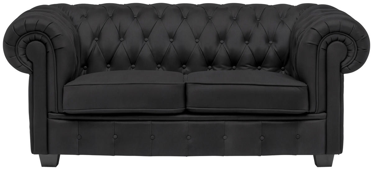 CHESTERFIELD SOFA crna  - vendž/crna, Lajfstajl, tekstil/drvo (180/76,5/96cm) - Landscape