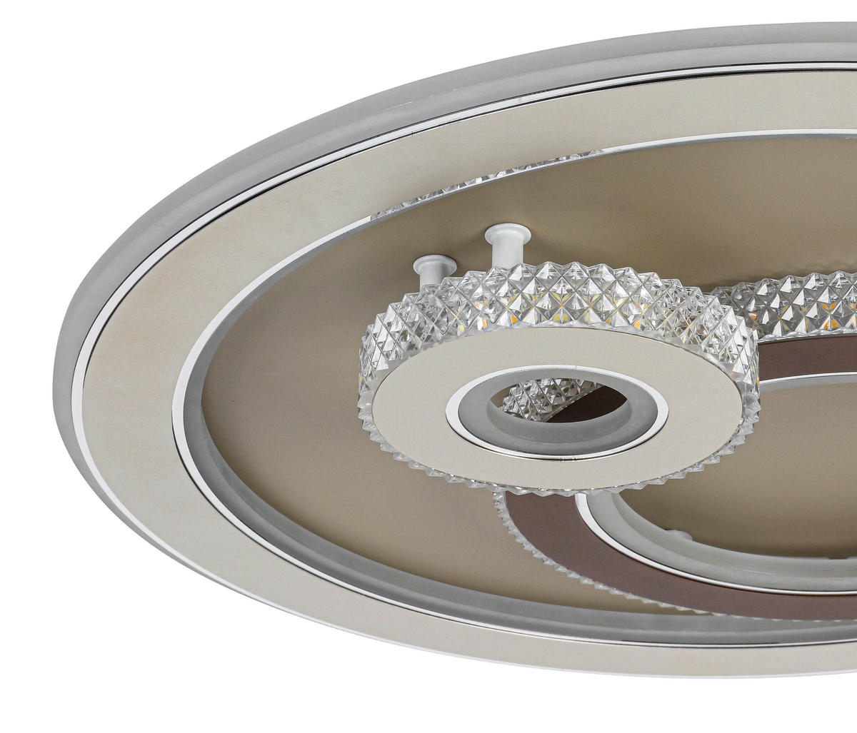 LED MENNYEZETI LÁMPA - krómszínű/barna, Trend, műanyag/fém (48/9cm) - Novel