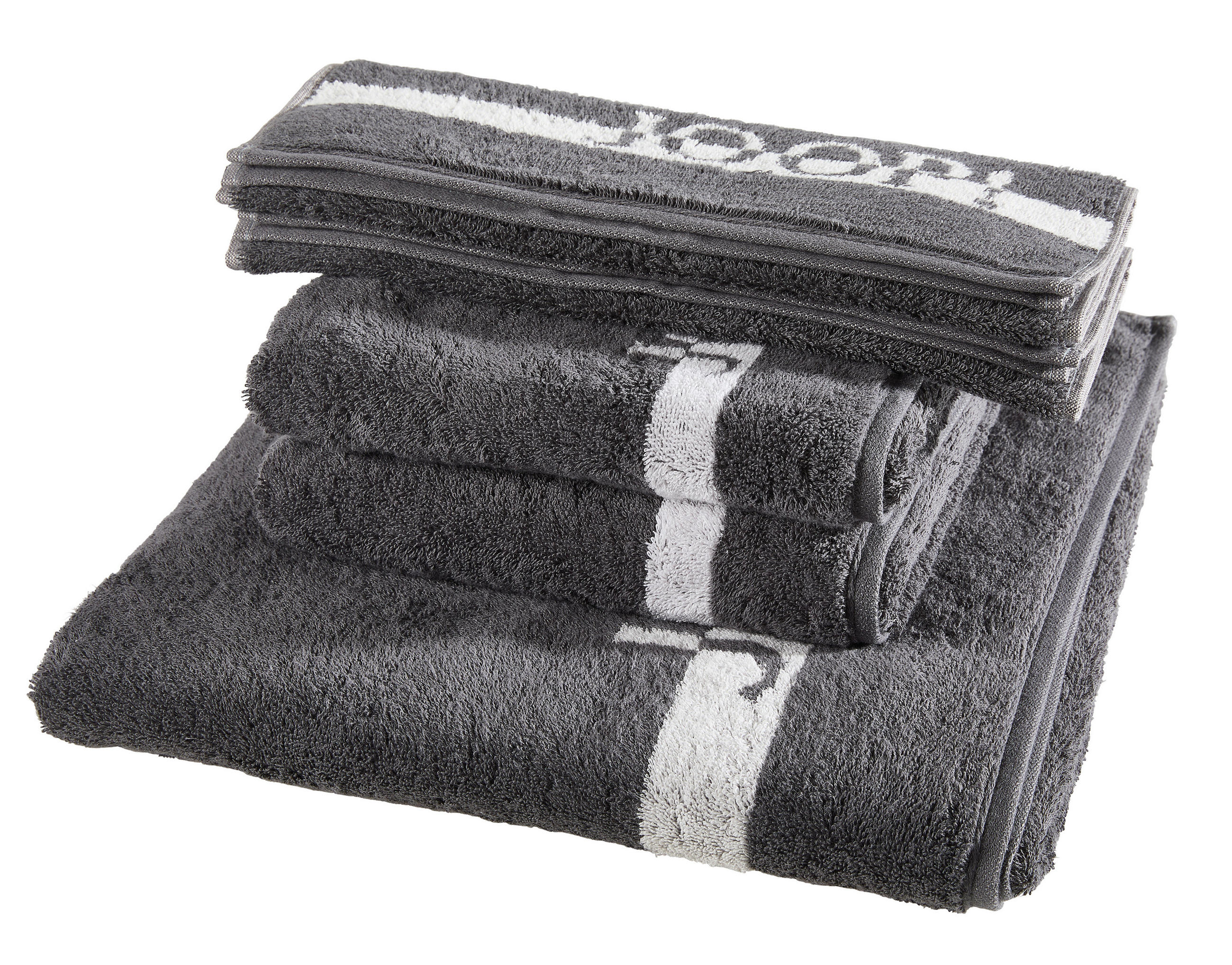 FROTTIERSET Split Doubleface Grau, Dunkelgrau 5-teilig  - Dunkelgrau/Grau, Basics, Textil - Joop!