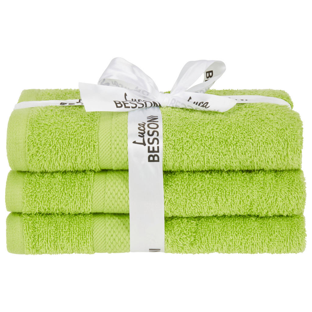 Handtuch Fiolina Baumwolle Grün 50x100 cm 3er-Pack