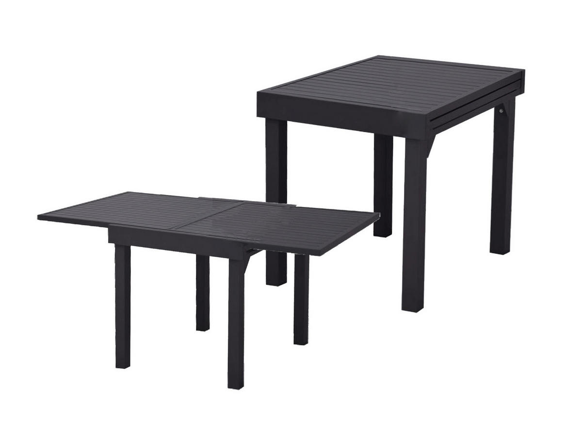 GARTENSET 3-teilig Aluminium 3-teilig  - Dunkelgrau/Schwarz, Basics, Kunststoff/Metall (56,5/89/61cm) - Gardenson
